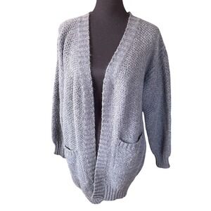 Baltic Born Dark Gray Wool & Mohair Blend Cardigan Sweater,Size M/L, Cottagecore
